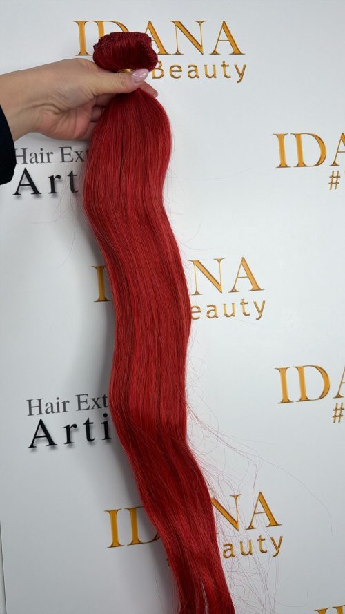 Clips Hair - #Red - 70cm - Rakt - 100g