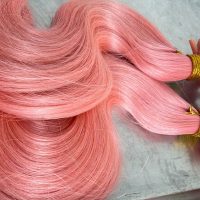 Nail Hair - #Pink - 40cm - Wavy - 100g (1)