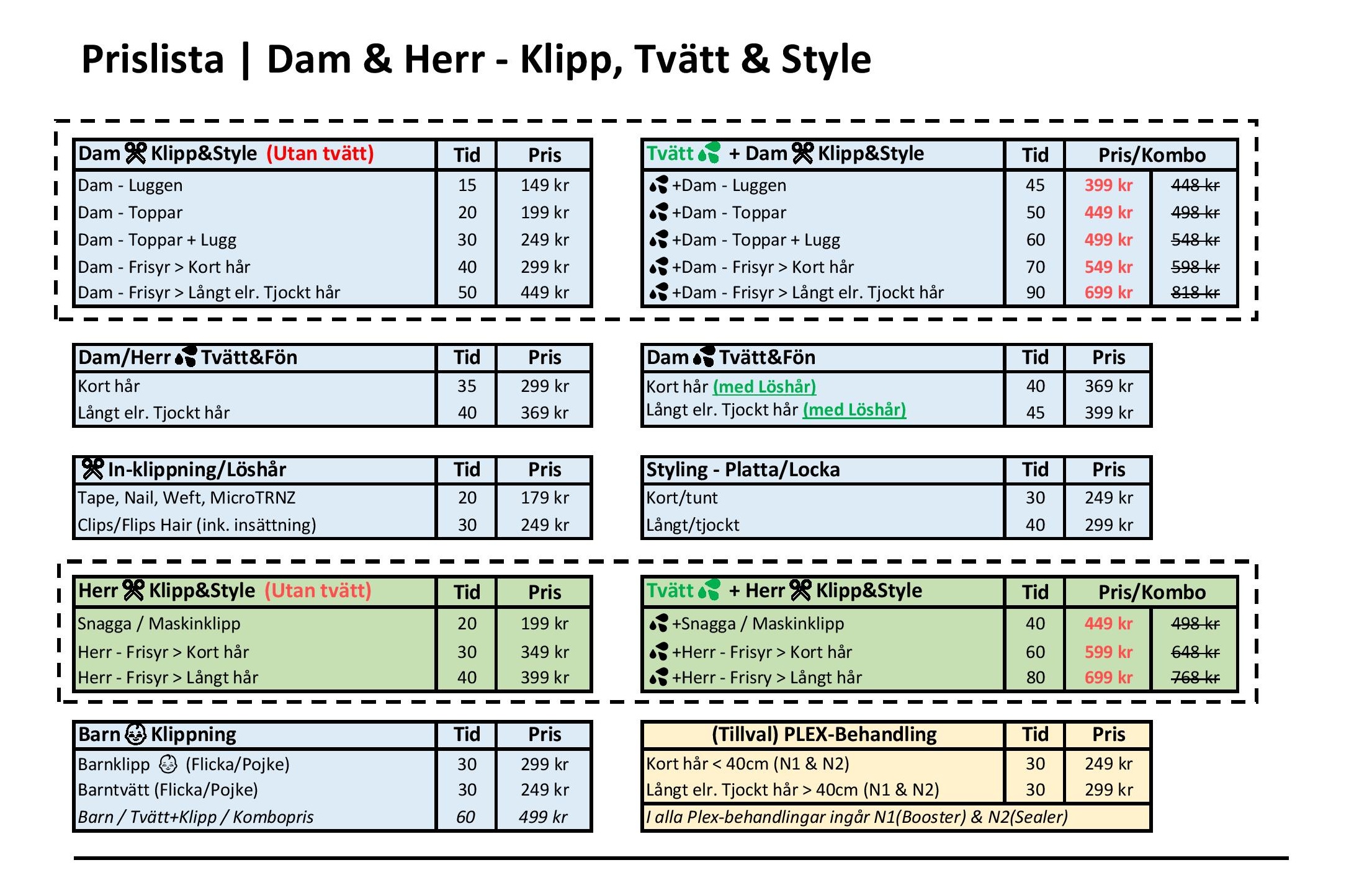 TJÄNSTER - HÅR - KLIPP, TVÄTT & FÖN - IDANA Beauty
