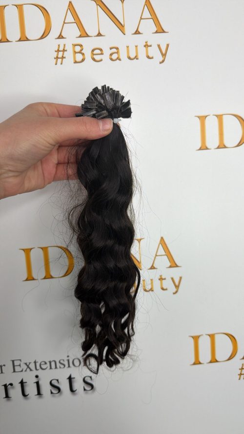 Nail Hair - #1b - 30cm - Curly - 50g
