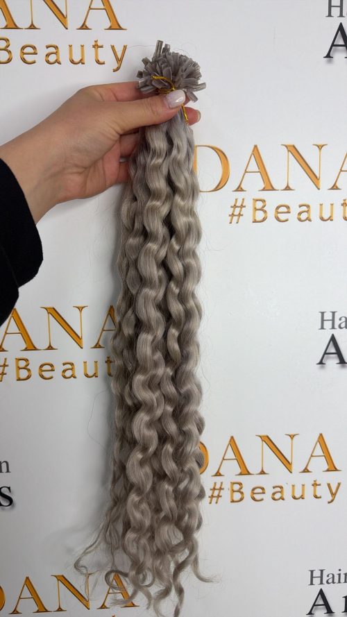 Nail Hair - #silver - 50cm - Curly - 80g