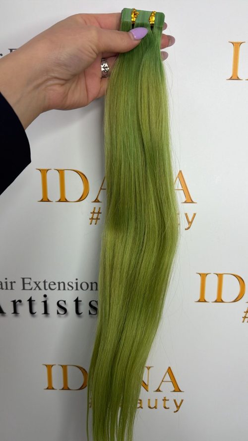 Tape Hair - #Green - 50cm - Rakt - 50g