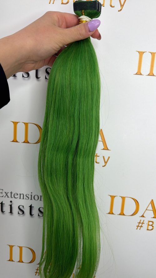 Tape Hair - #Green - 50cm - Rakt - 50g