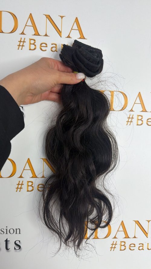 Clips Hair - #1b - 40cm - Wavy - 100g