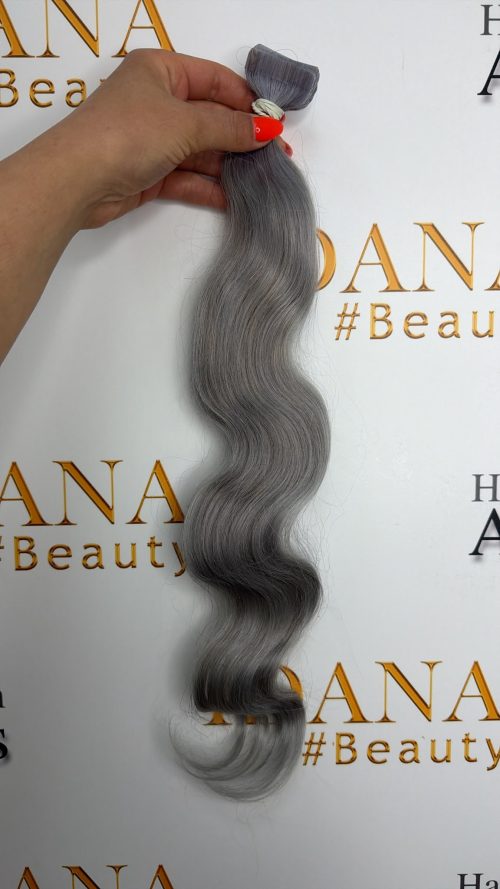 Tape Hair - #silver - 50cm - Wavy - 40g