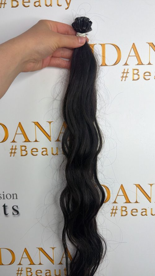 Nail Hair - #1b - 70cm - Wavy - 40g